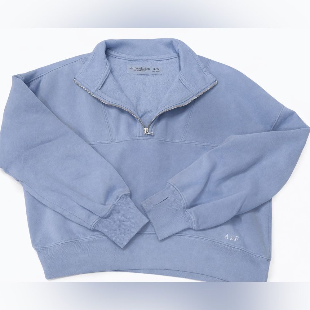 💙 Abercrombie Kids Quarter Zip Sweatshirt Youth 13/14 – NWOT‎